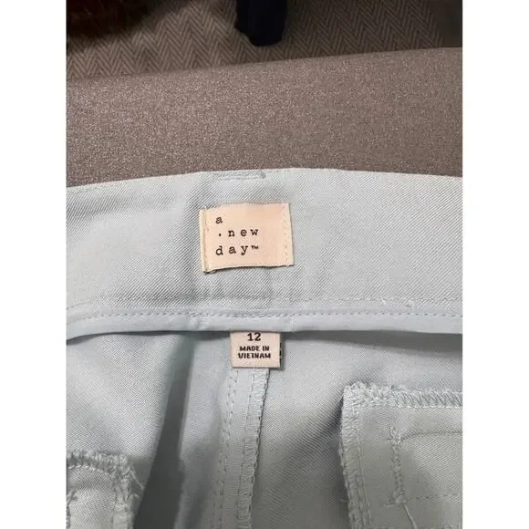 A New Day Women's Light Blue Pleated Wide Leg Trousers Size 12 - Picture 5 of 10